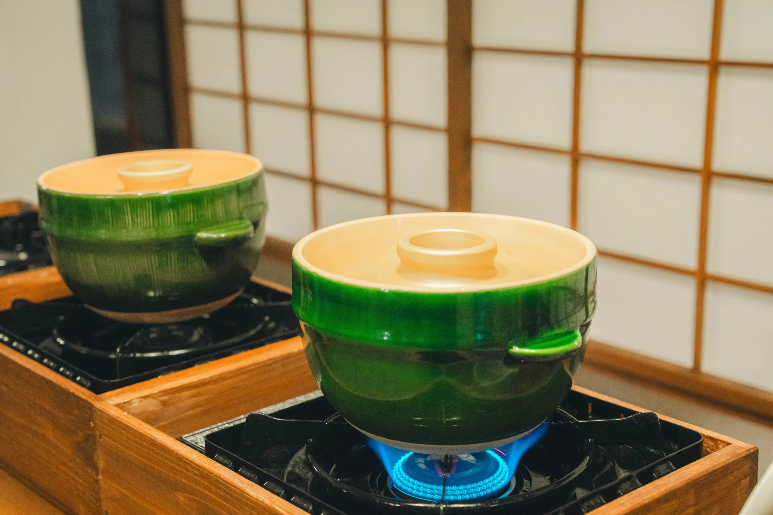 Rice cooked in a pot