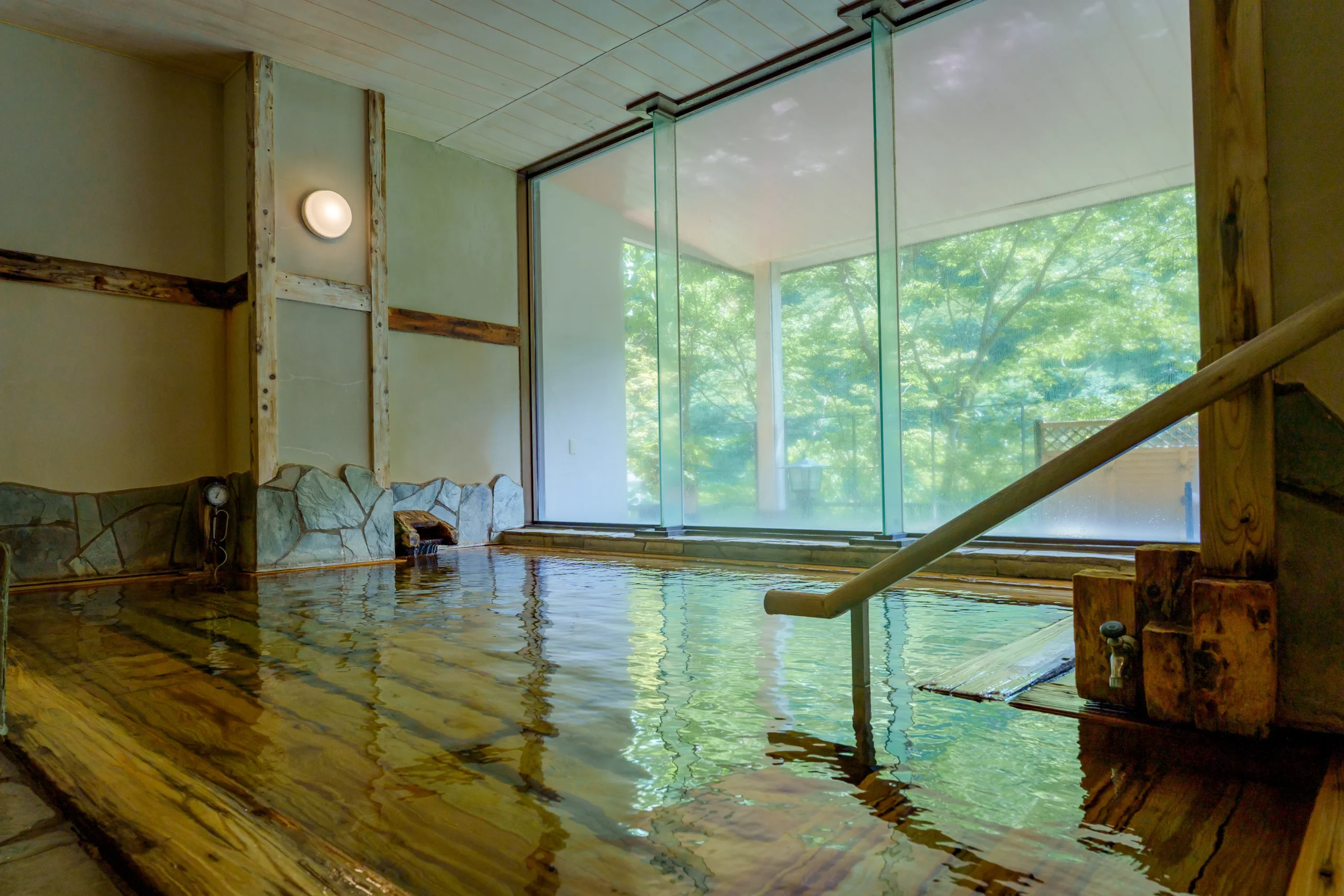 Inside bath crafted by Hinoki cypress