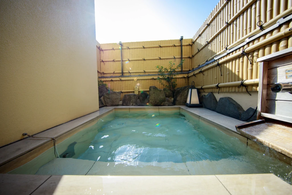 Private Bath in the Spacious Japanese Room with Open-Air & Indoor Bath