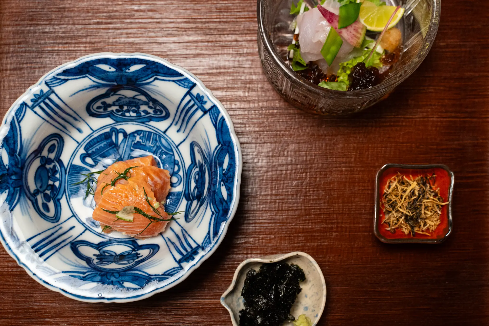 馬口魚（真子鰈）、鰹魚昆布締